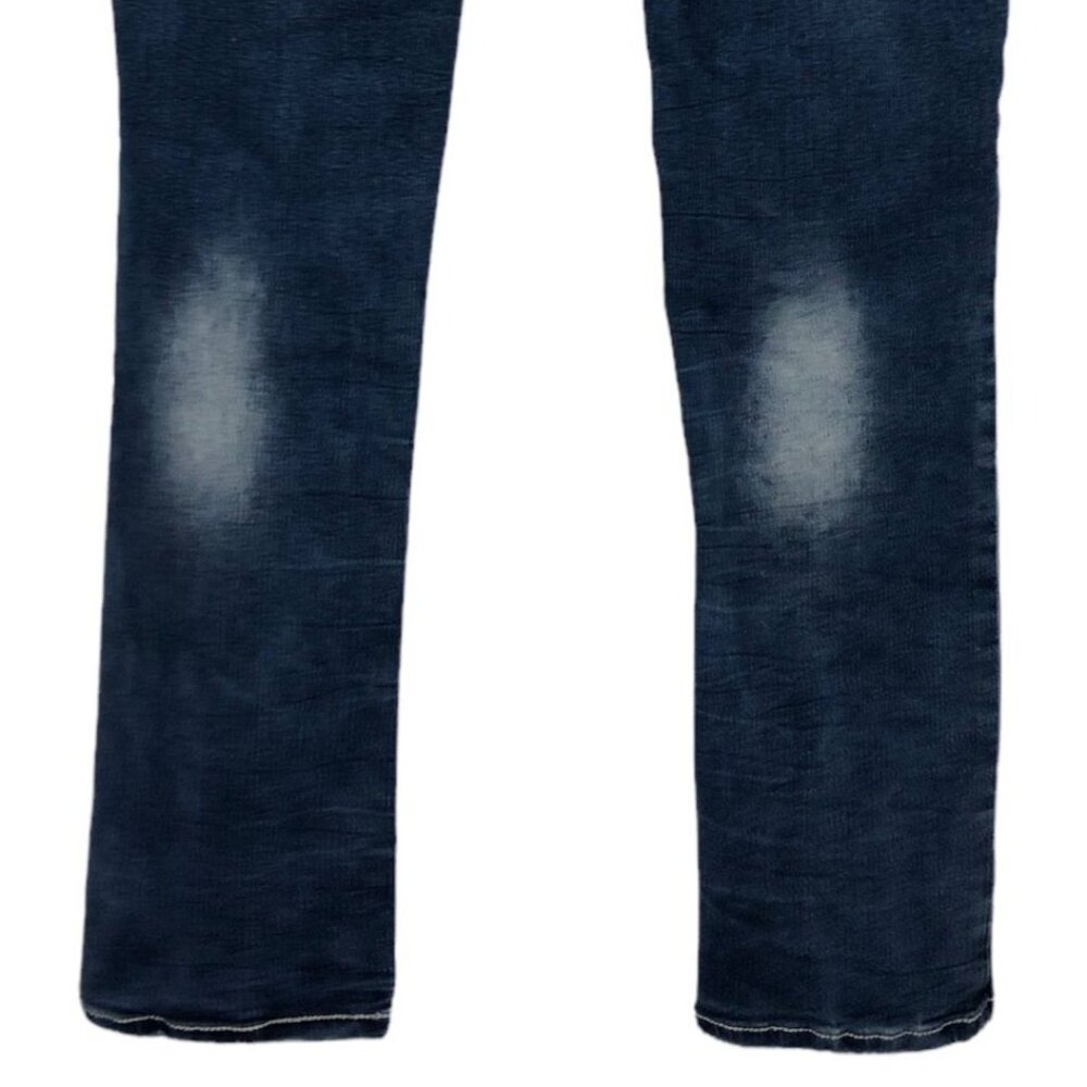 RawX Stretch Mens Jeans Sz 32 Distressed Contrast Double Stitching Med Dark Wash - Picture 10 of 11